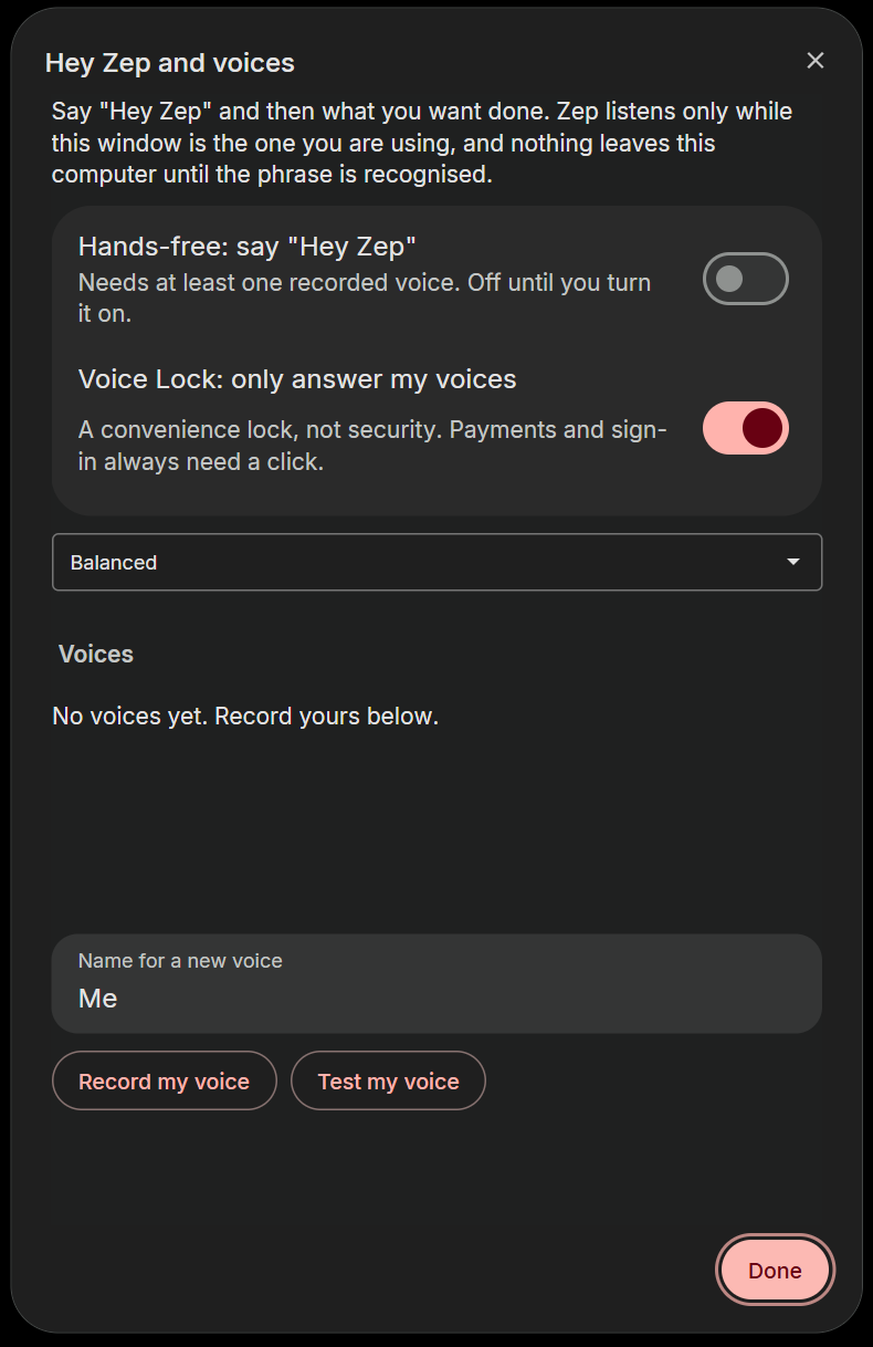 The Hey Zep and voices dialog